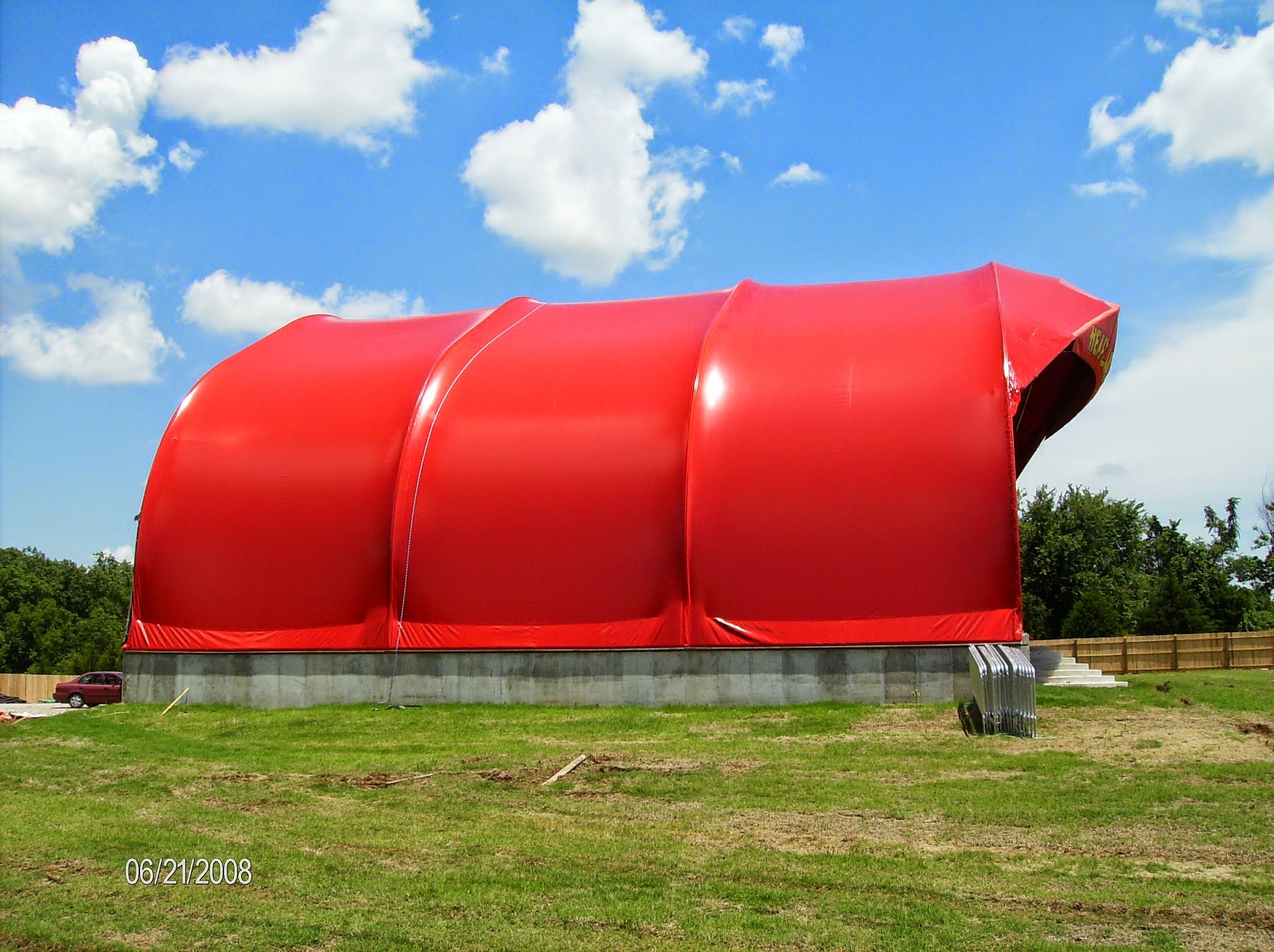 Heartland Amp Tensile fabric getting placed