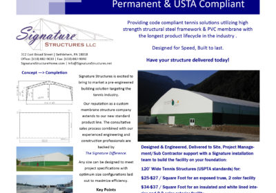 Tennis Structures, Permanent & USTA Compliant