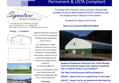 Tennis Structures, Permanent & USTA Compliant