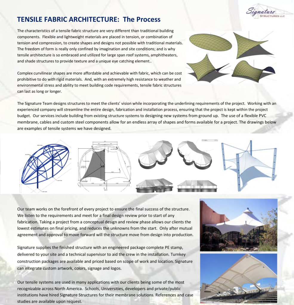 Signature Tensile Fabric Architecture Flyer Cover